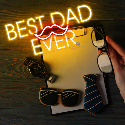 Best Dad Ever Neon Sign Father's Day Led Light orange