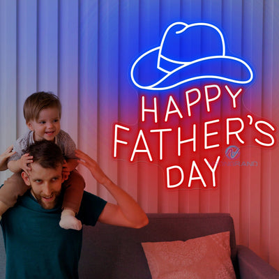 Happy Fathers Day Neon Sign Led Light red