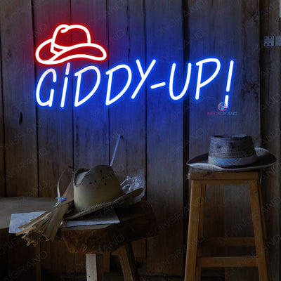 Giddy Up Neon Sign Cowboy Led Light red