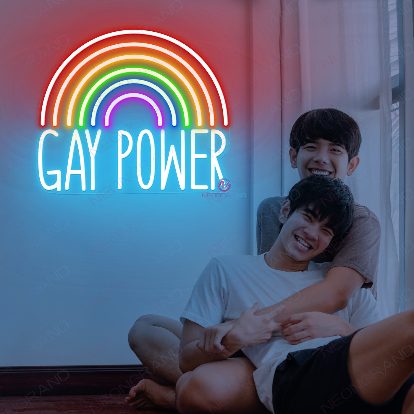 Gay Neon Signs Pride Rainbow Led Light light blue