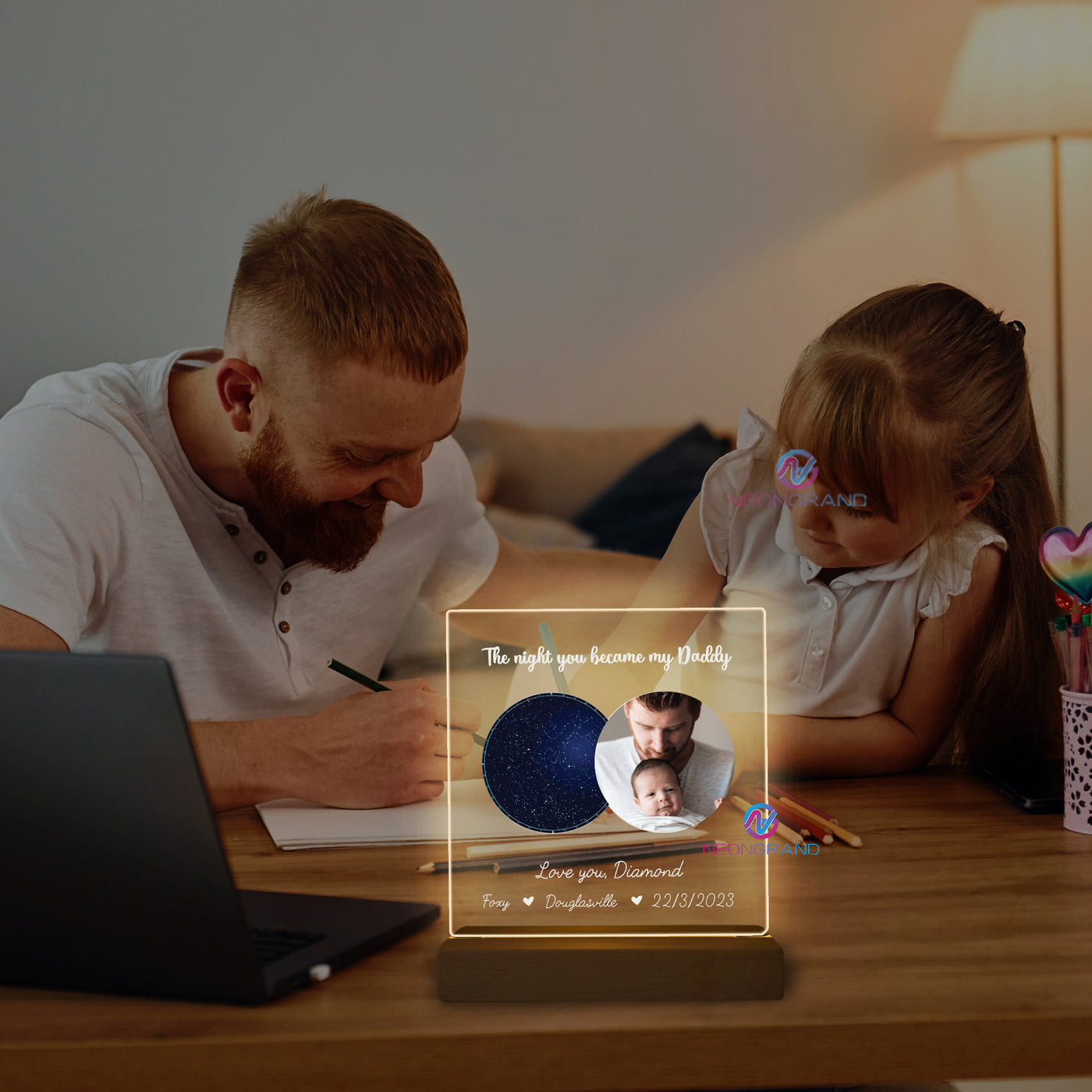 Custom Dad Night Light Father's Day New Dad Gift 5