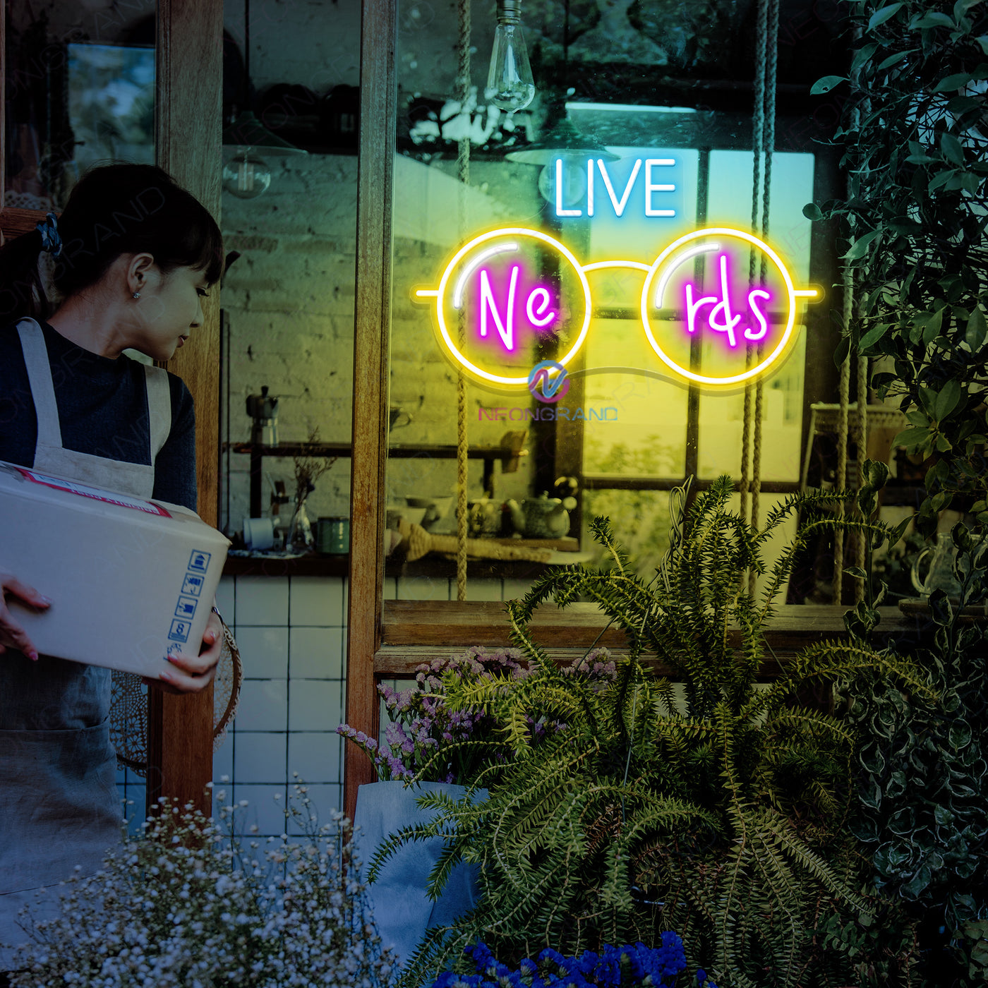 Live Nerds Neon Sign Man Cave Led Light violet