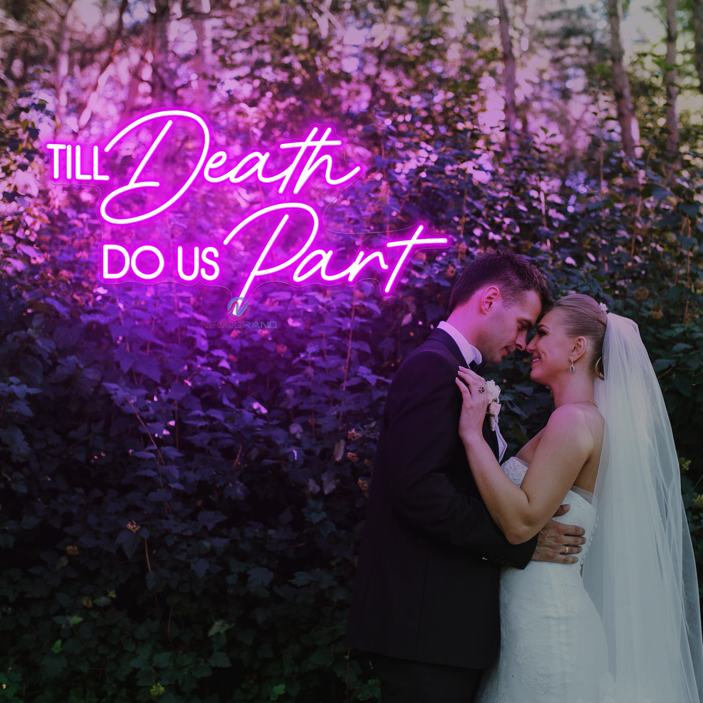Til Death Do Us Part Neon Sign Wedding Led Light violet