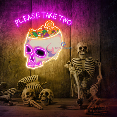 Please Take Two Halloween Sign Neon Led Light