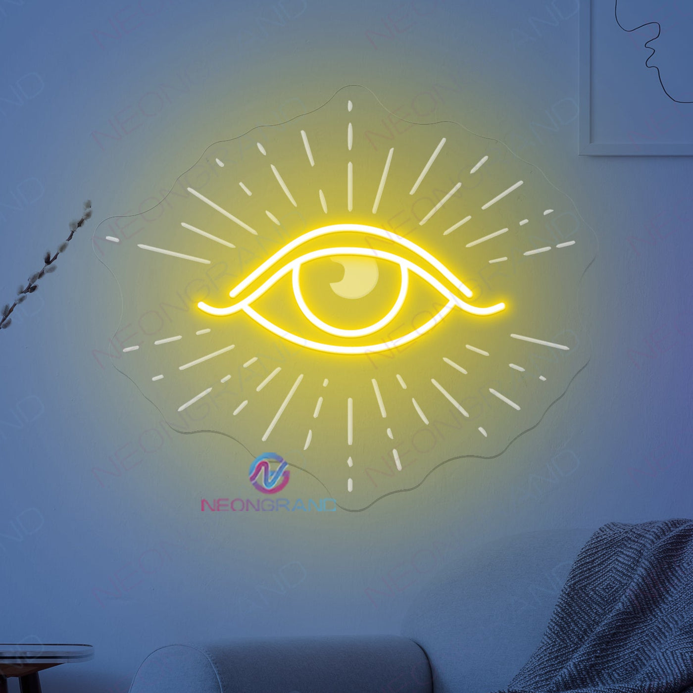 Eye Neon Sign 3D-Engraving Psychic LED Light