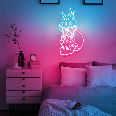 Neon Signs Skull Skeleton Halloween Led Light pink