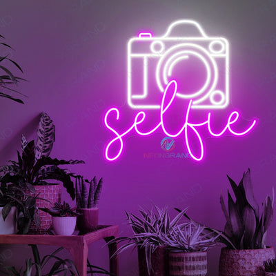 Selfie Neon Sign Camera Led Light violet