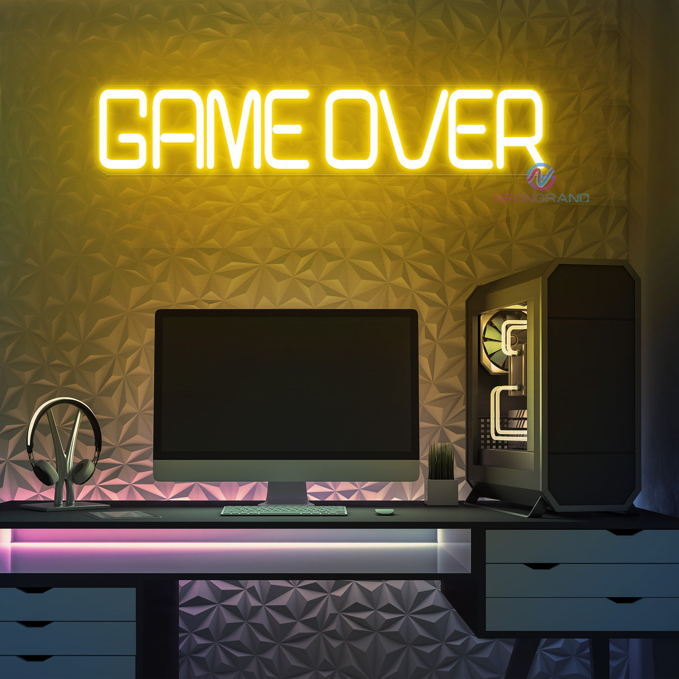 Game Over Neon Sign Arcade Gaming Room Led Light