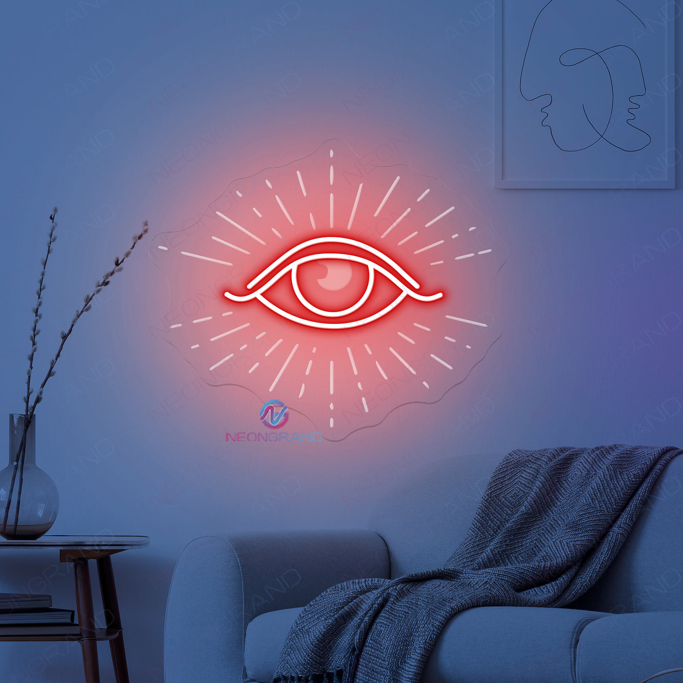 Eye Neon Sign 3D-Engraving Psychic LED Light