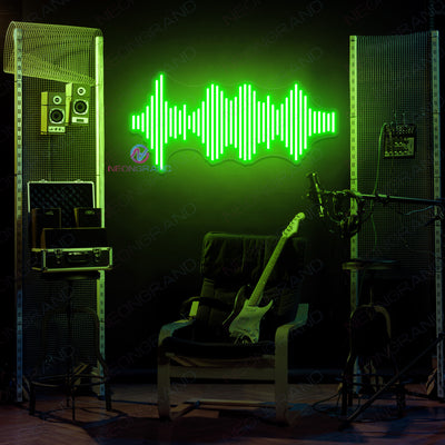 Sound Wave Neon Sign Music Led Light green