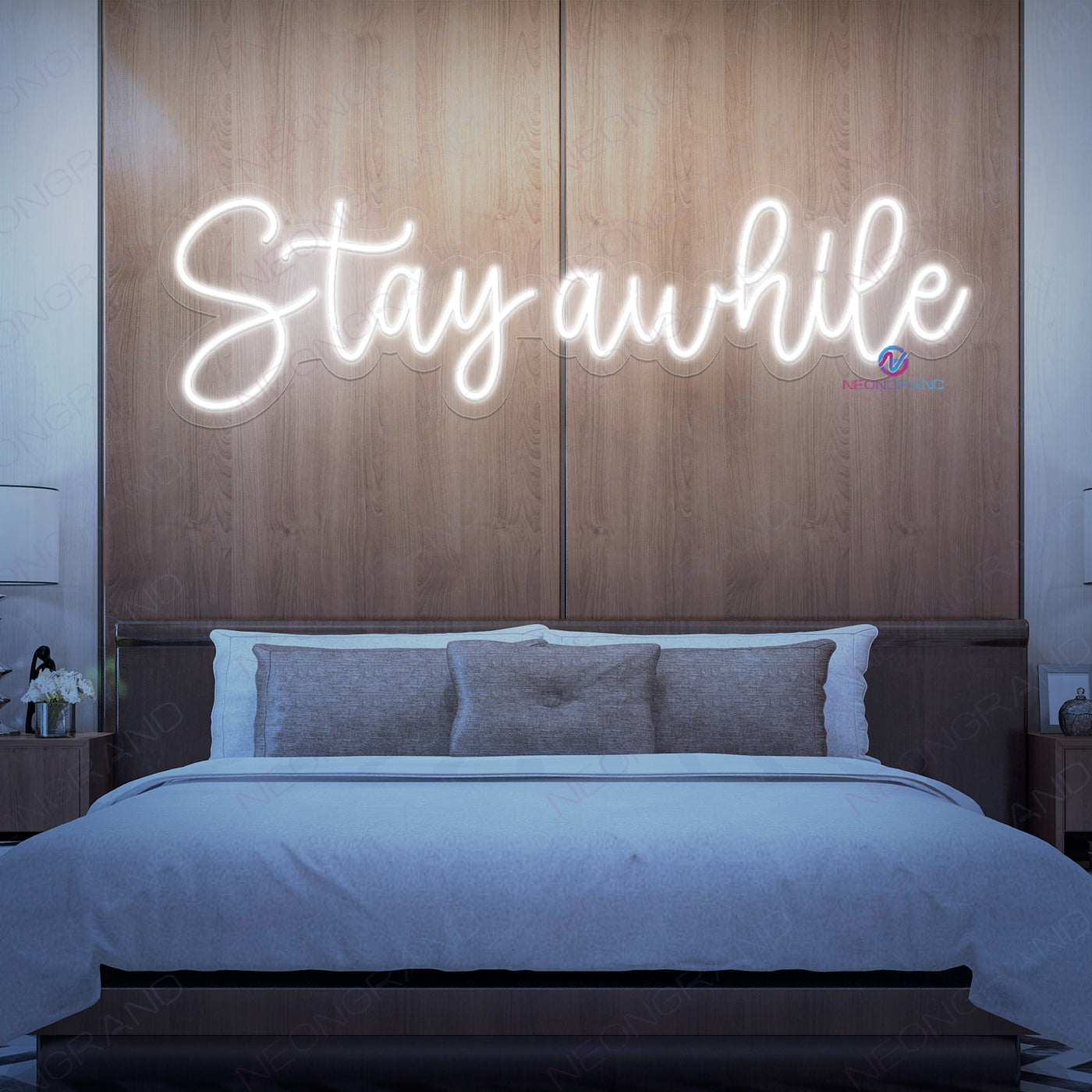 Stay Awhile Neon Sign Led Word Light