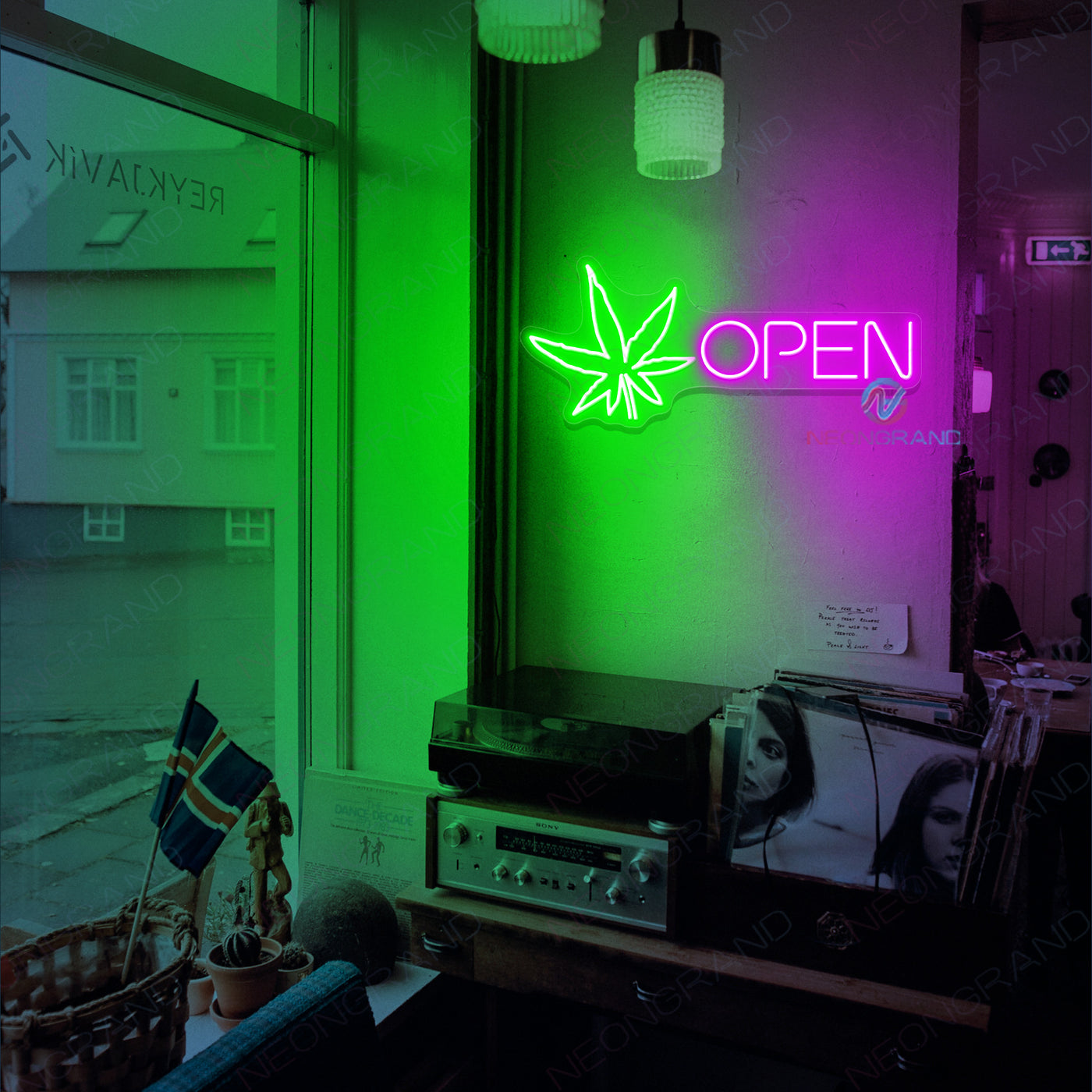 Open Weed Neon Sign Cannabis Led Light violet