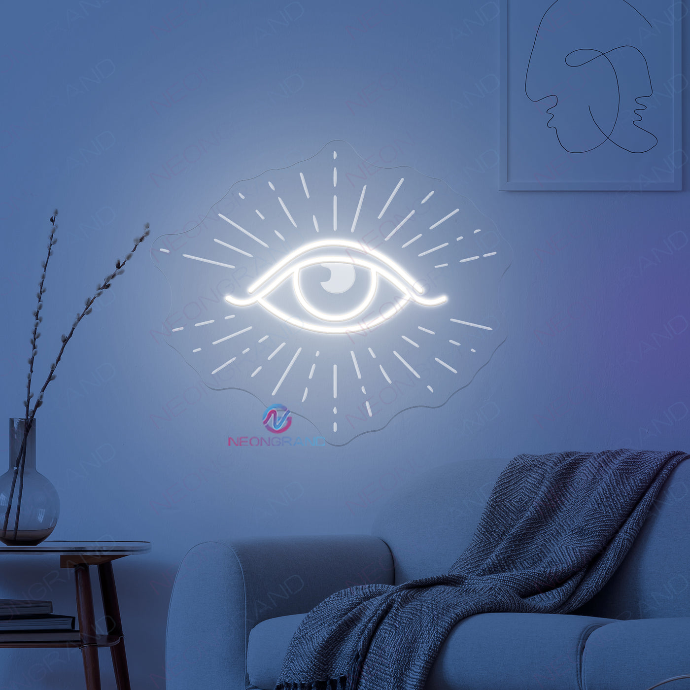 Eye Neon Sign 3D-Engraving Psychic LED Light