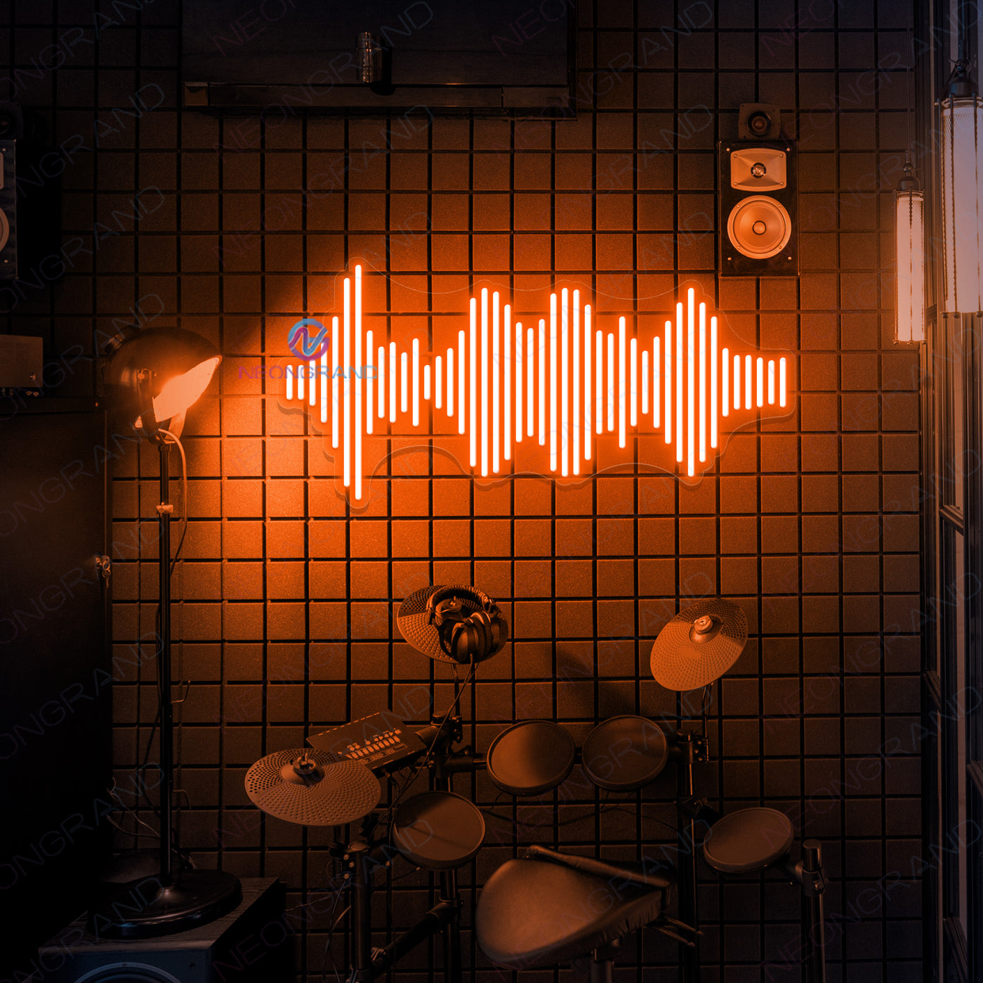Sound Wave Neon Sign Music Led Light dark orange