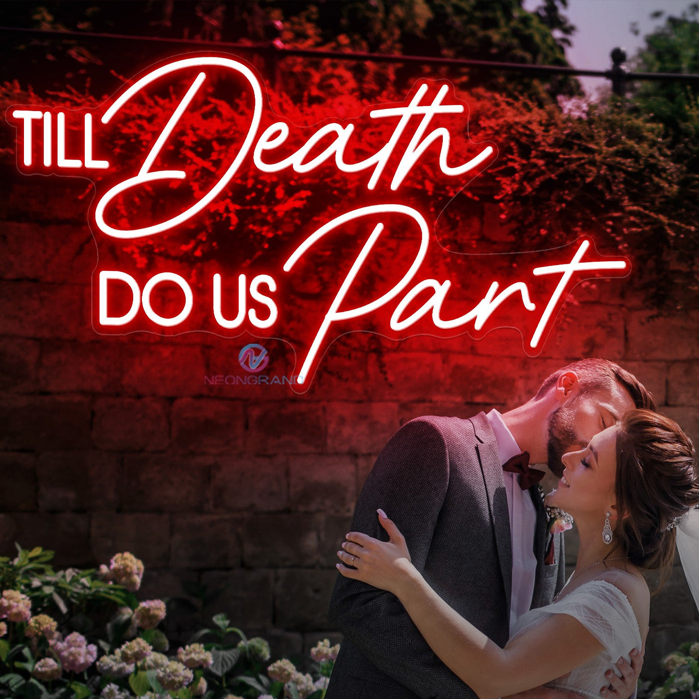 Til Death Do Us Part Neon Sign Wedding Led Light red