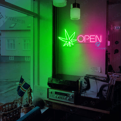 Open Weed Neon Sign Cannabis Led Light pink