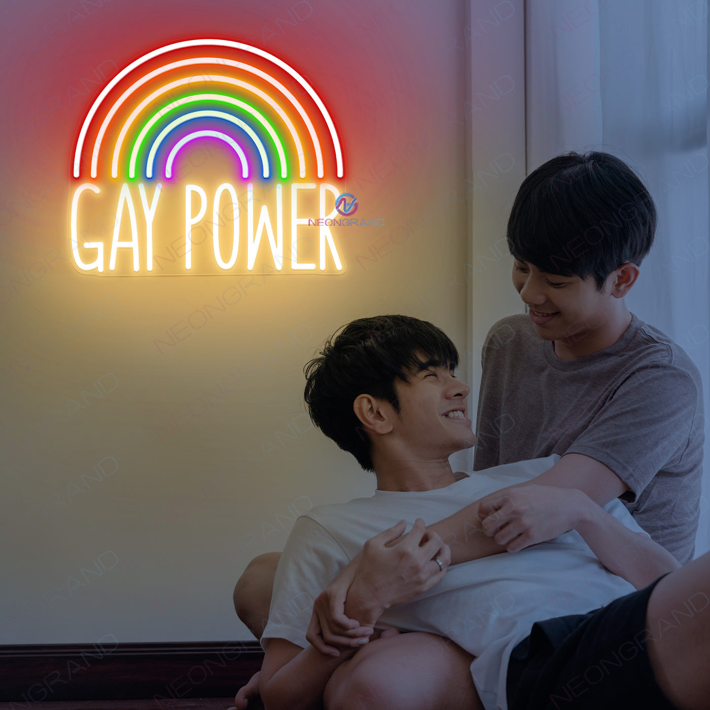 Gay Neon Signs Pride Rainbow Led Light light yellow