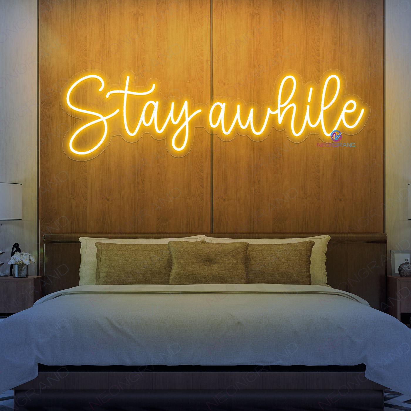 Stay Awhile Neon Sign Led Word Light