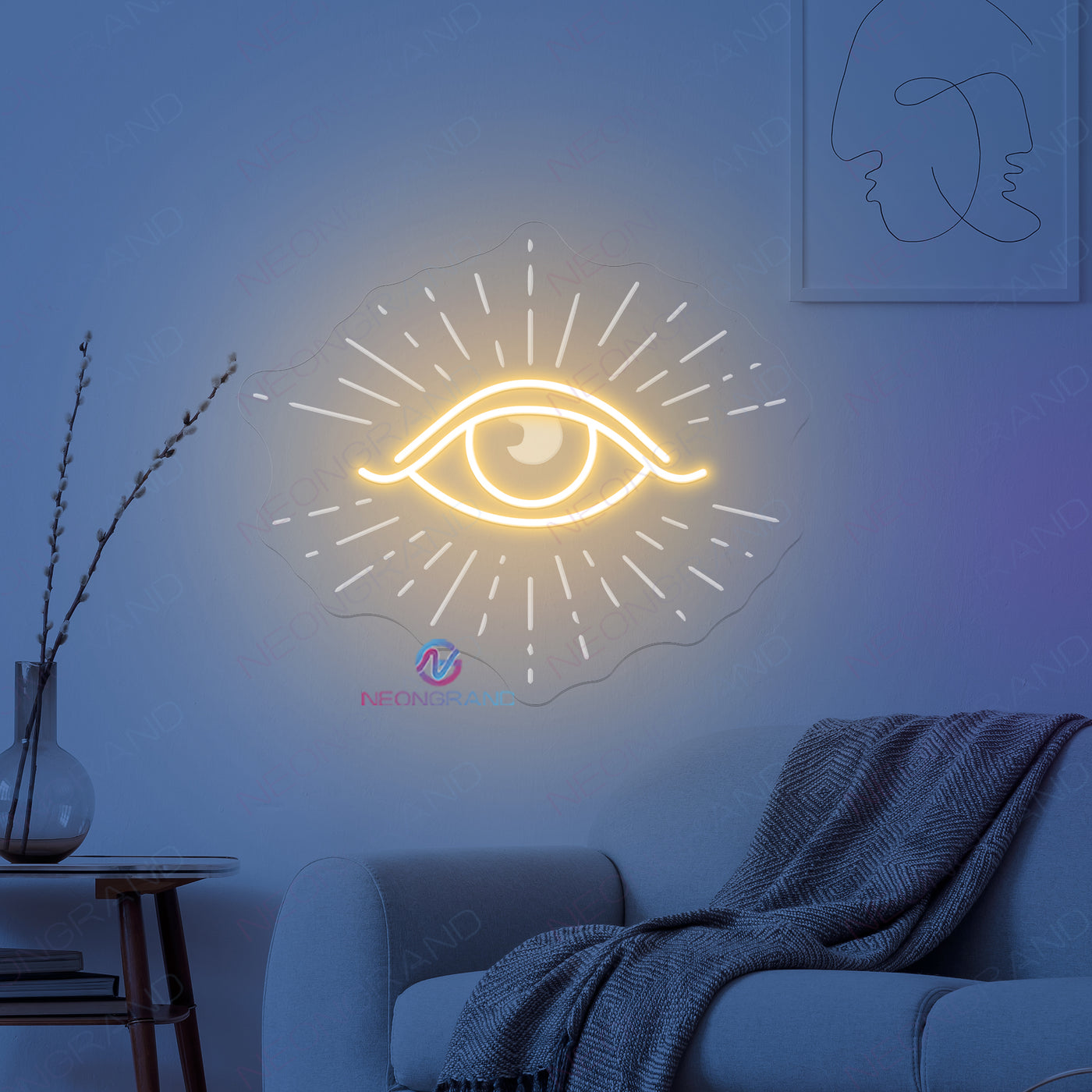 Eye Neon Sign 3D-Engraving Psychic LED Light