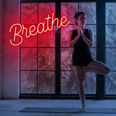 Breathe Neon Sign Yoga Gym Led Light red