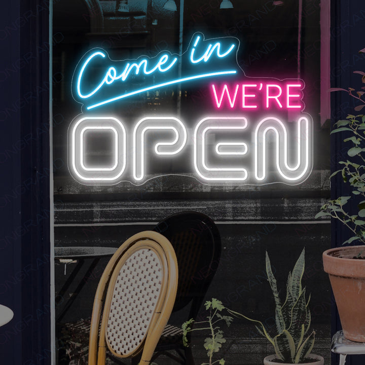 Open Neon Sign Come In We're Open Led Light - NeonGrand