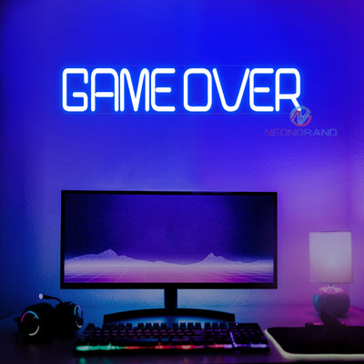 Game Over Neon Sign Arcade Gaming Room Led Light