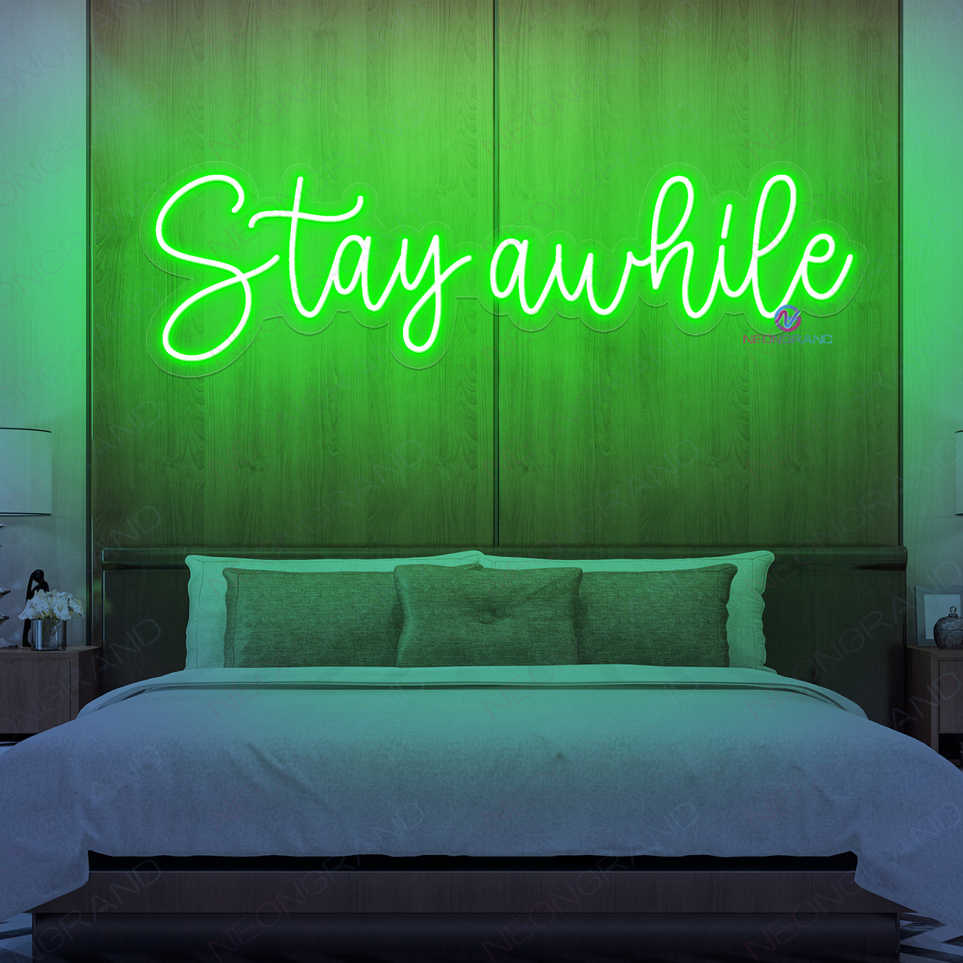 Stay Awhile Neon Sign Led Word Light