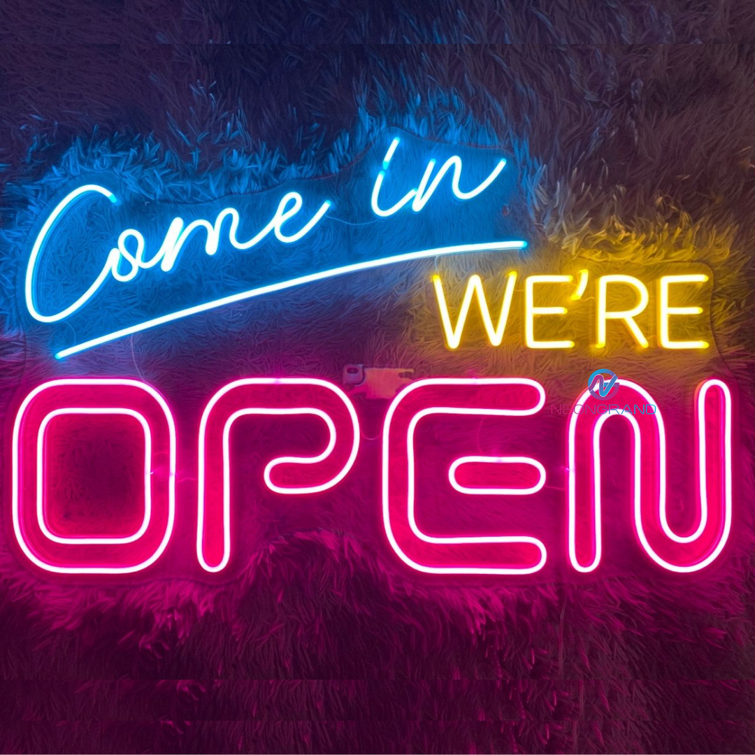 Open Neon Sign Come In We're Open Led Light - NeonGrand Open Neon Sign Come In We're Open Led Light - NeonGrand
