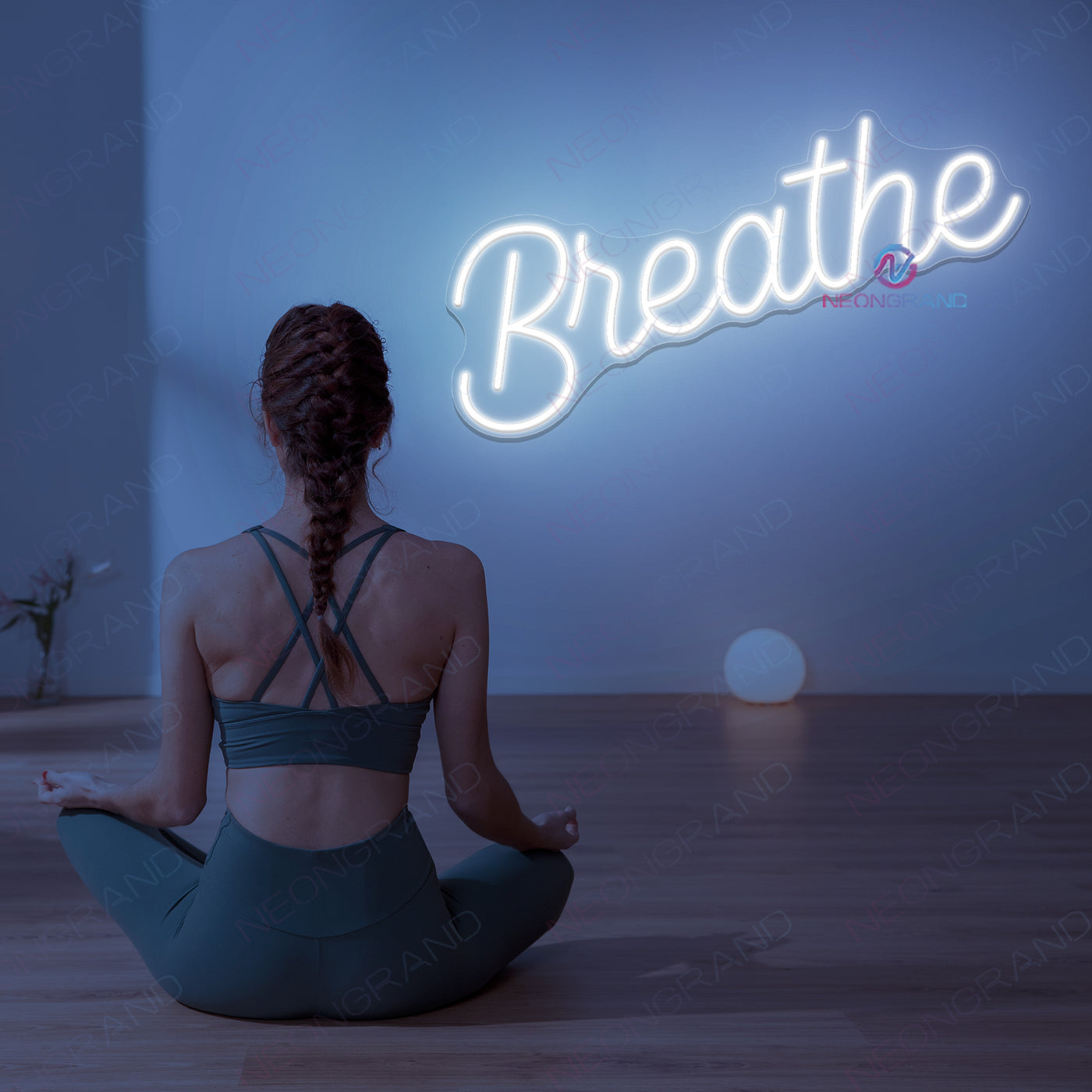 Breathe Neon Sign Yoga Gym Led Light white