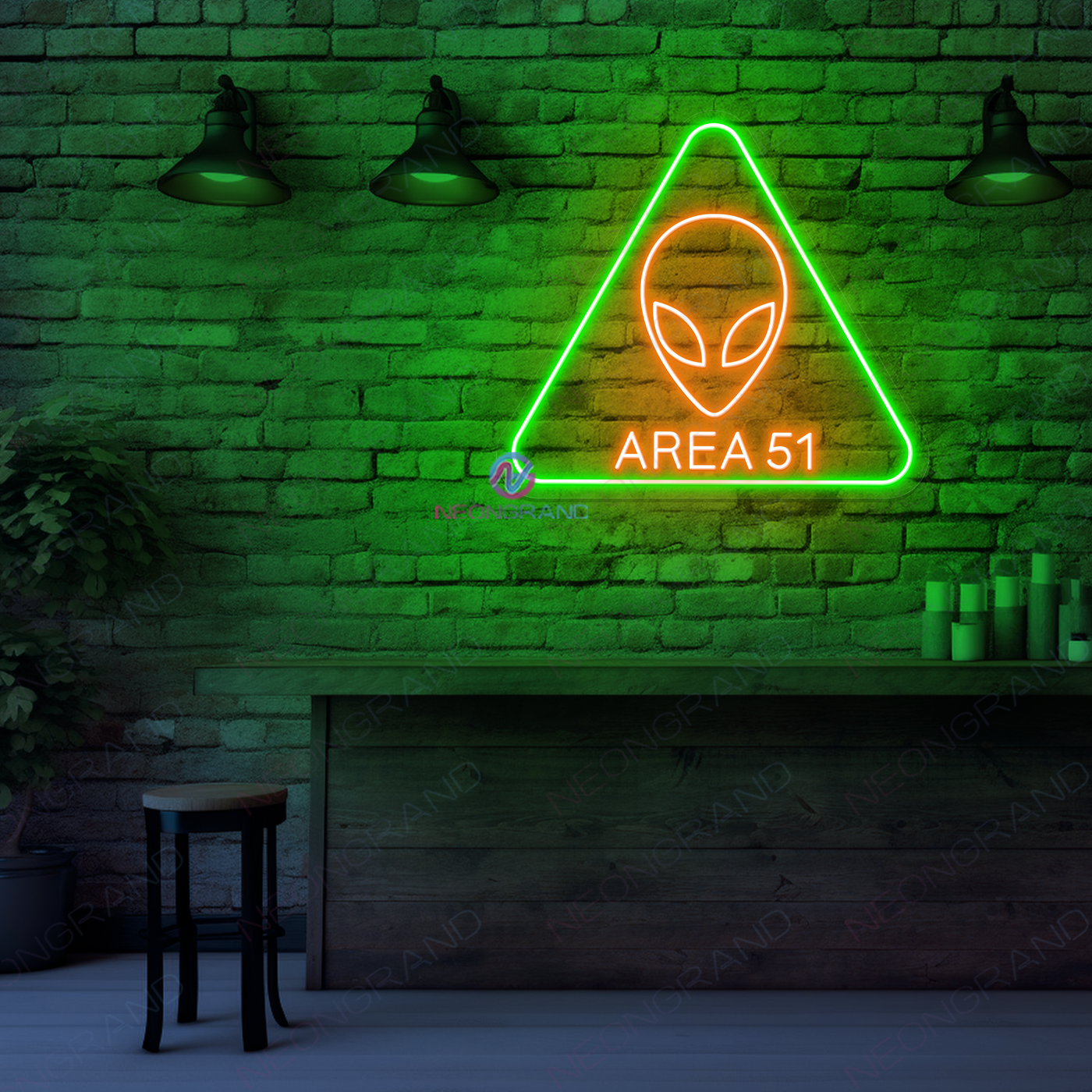 Alien Neon Sign Area 51 Led Light