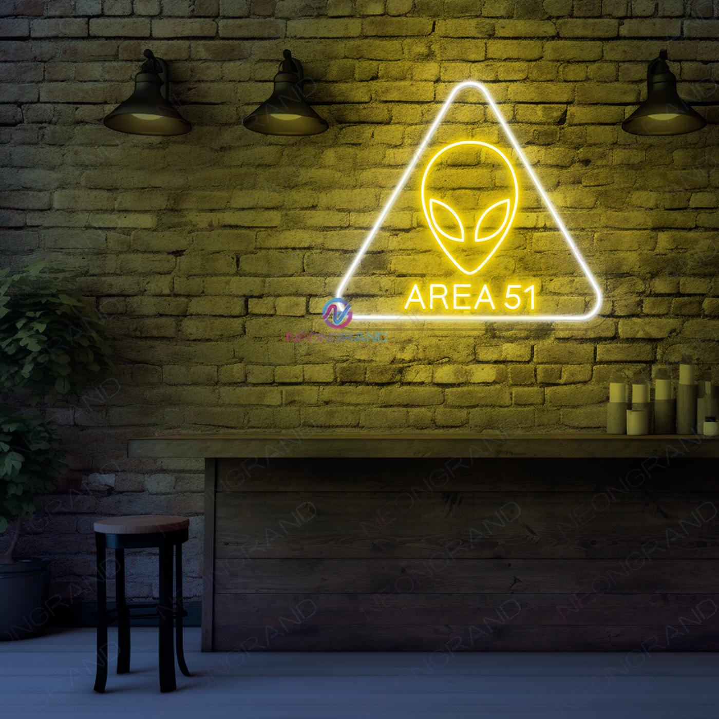 Alien Neon Sign Area 51 Led Light