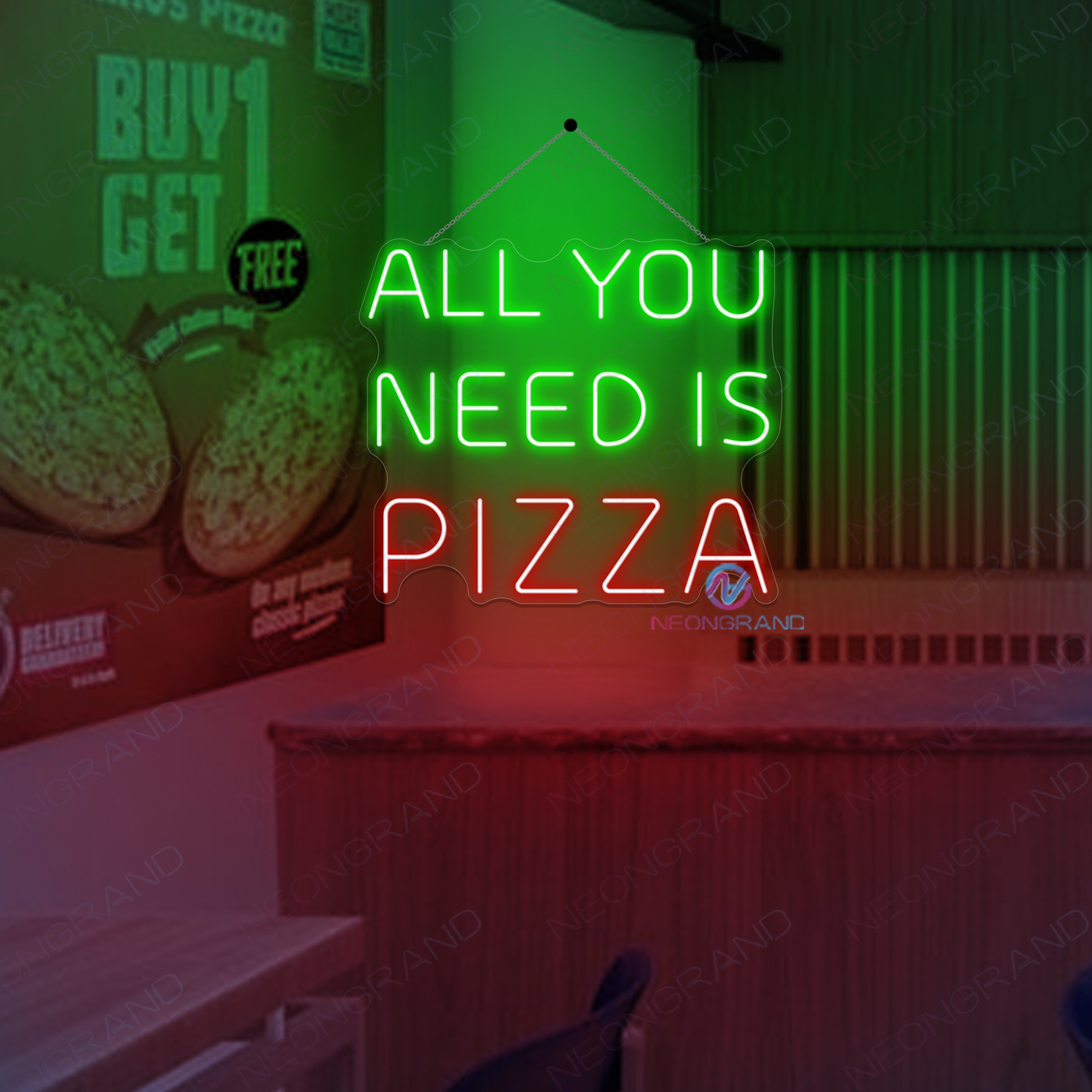 All You Need Is Pizza Neon Sign Restaurant LED Light