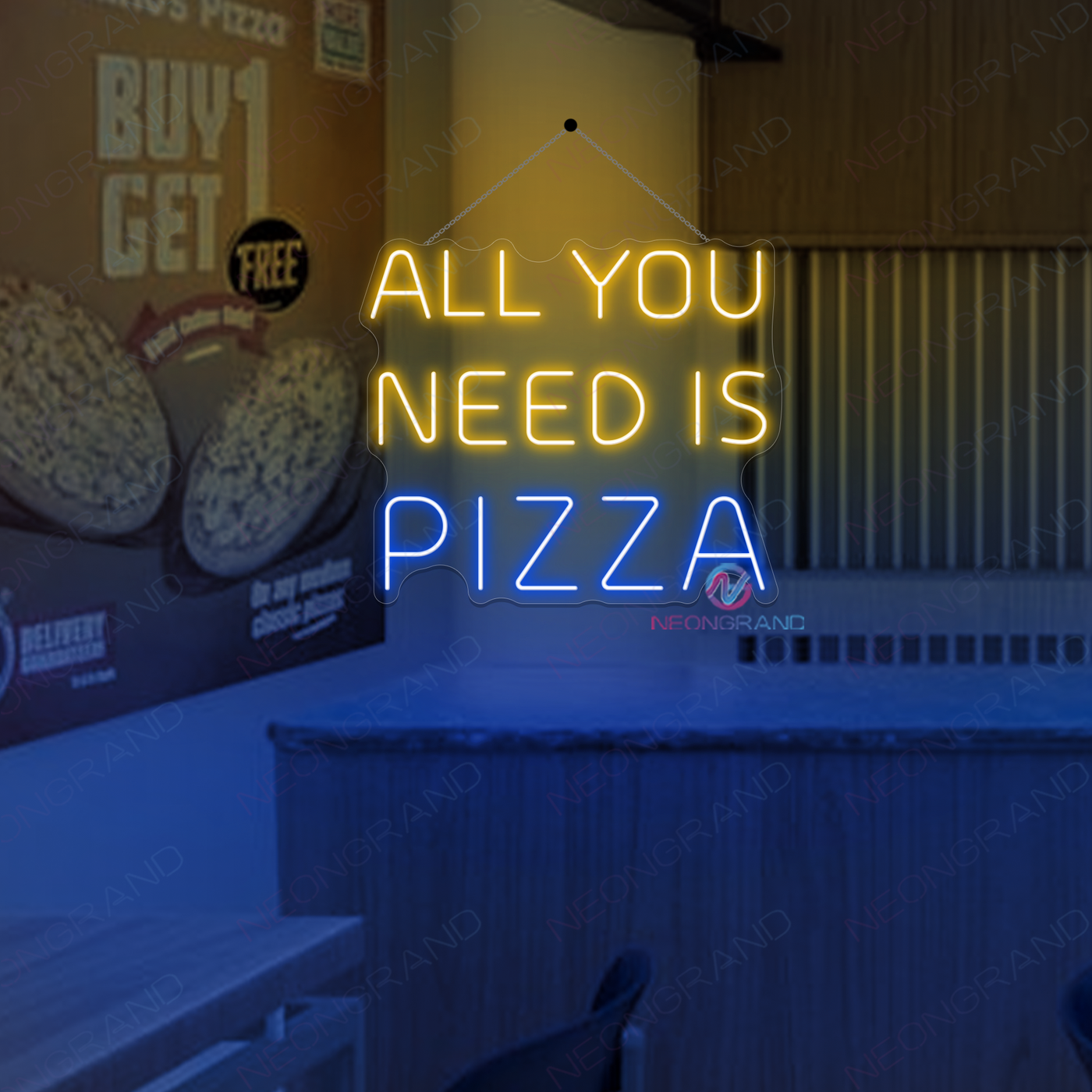 All You Need Is Pizza Neon Sign Restaurant LED Light