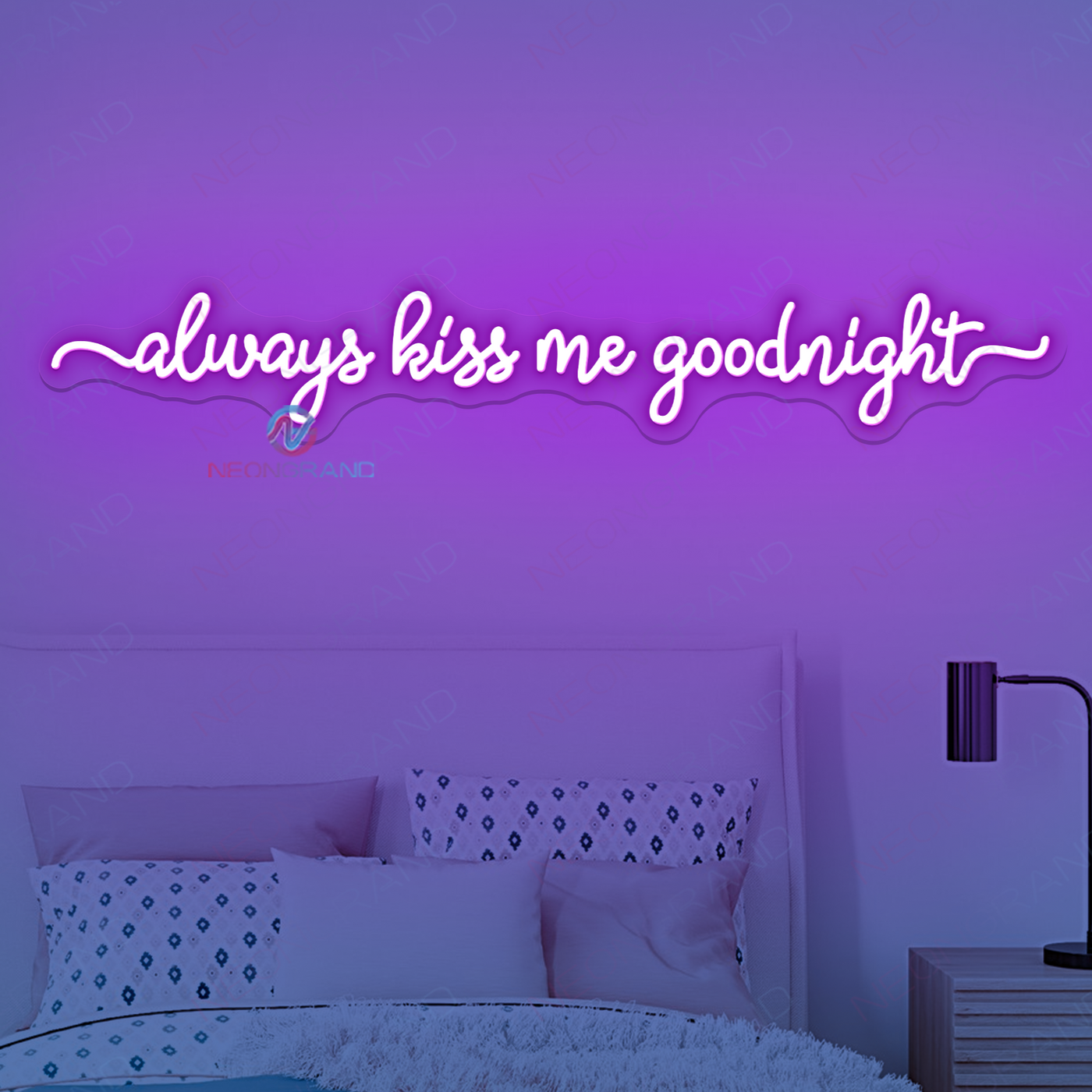 Always Kiss Me Good Night Neon Sign Led Word Lights