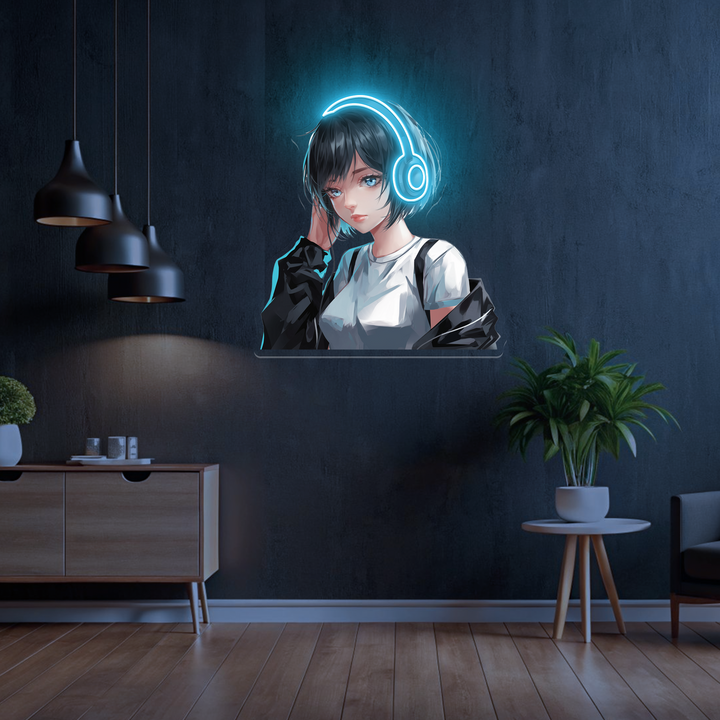 アート・デザイン・音楽 Girl Anime-Girl-Artwork-Neon-Sign-