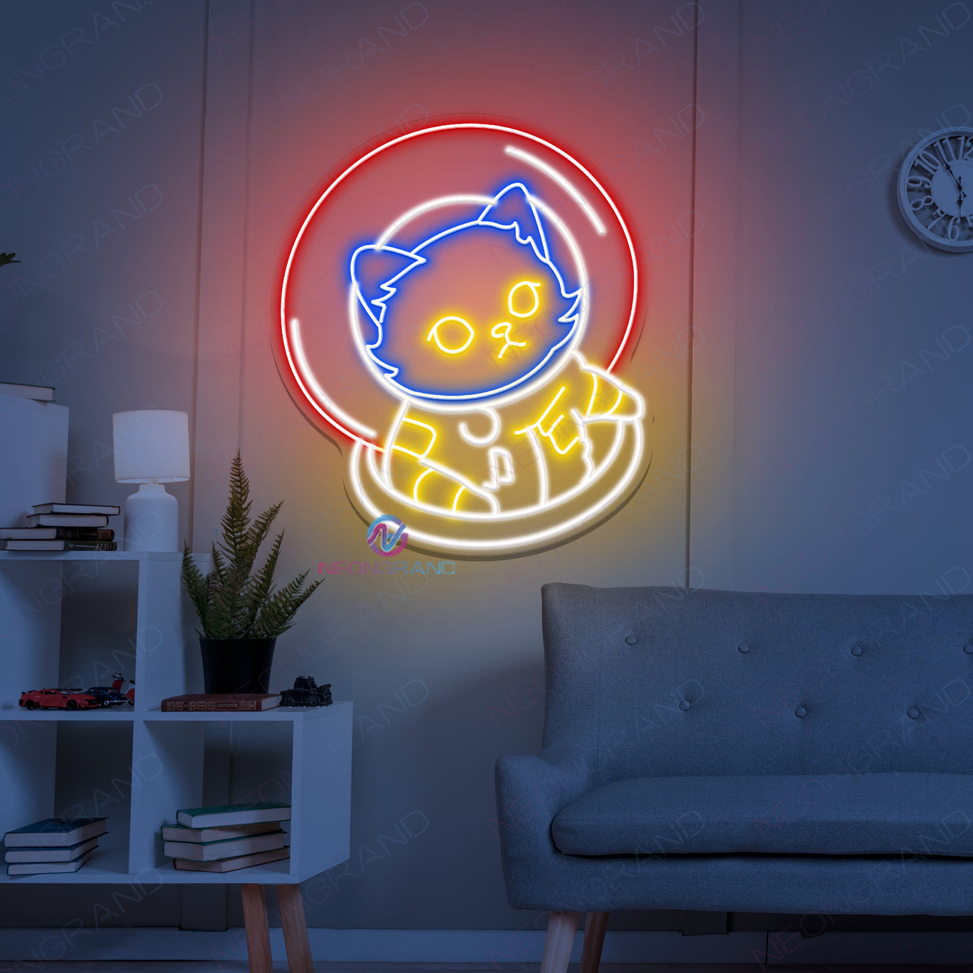 Astronaut Cat Neon Sign Universe Led Light