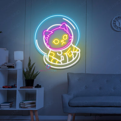 Astronaut Cat Neon Sign Universe Led Light