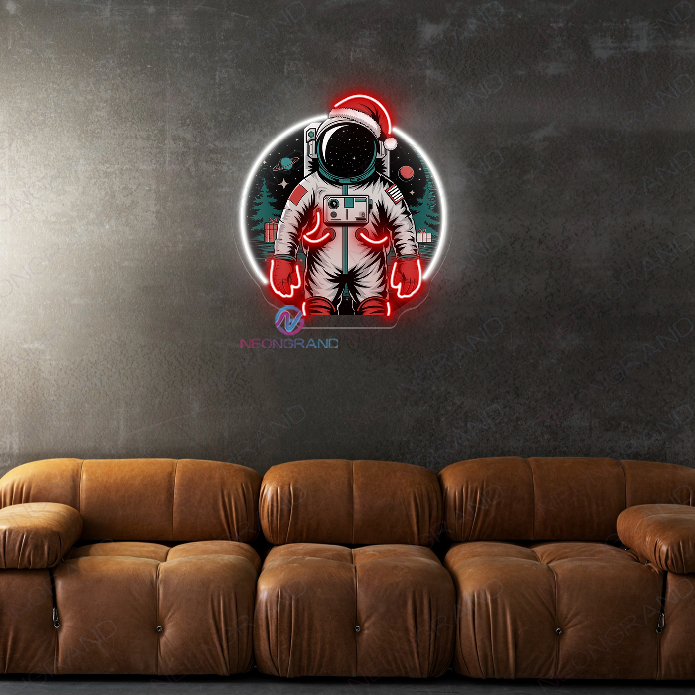 Astronaut Christmas Artwork Neon Sign Big Led Light