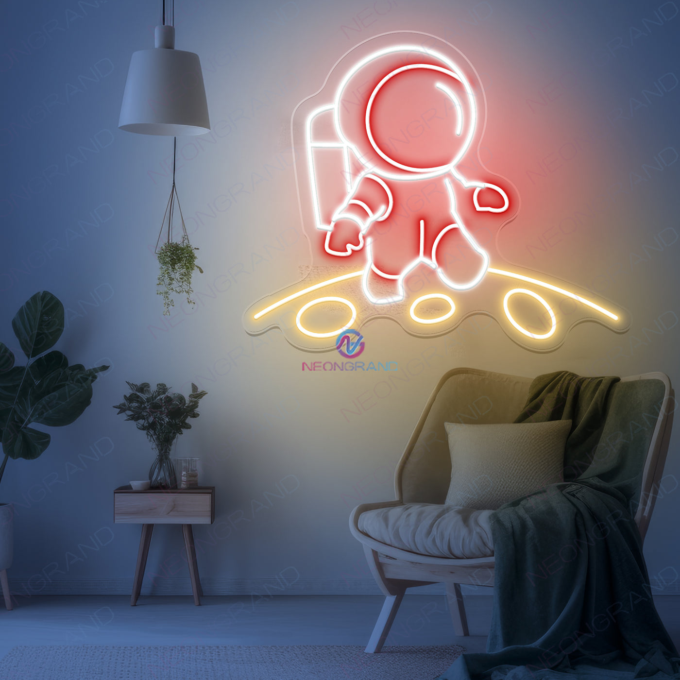 Astronaut Neon Sign Moon Led Light