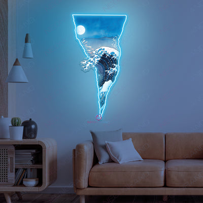 Blue Artwork Neon Sign UV-Printing Led Light