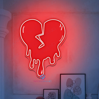 Broken Heart Neon Sign UV Printing Led Light