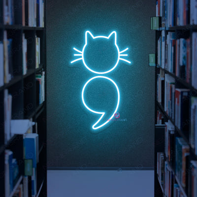 Cat Neon Sign Book Cafe Led Light