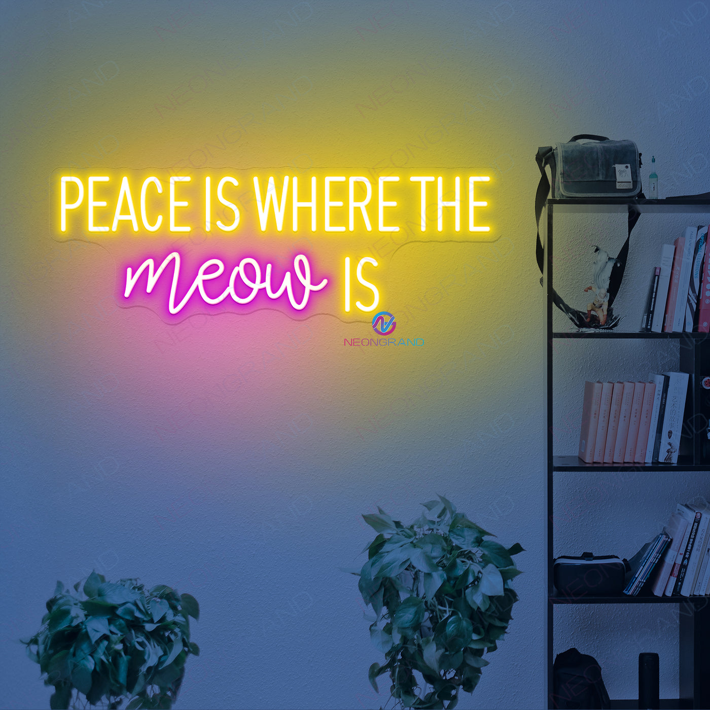 Cat Quote Neon Sign Meow Inspirational Led Light