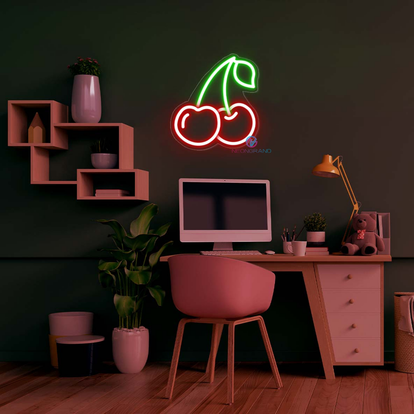 Cherry Neon Sign Babe Cave Led Light