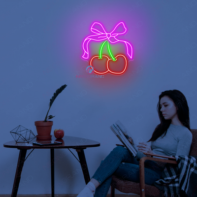 Cherry Neon Sign Cottage Girl Led Light