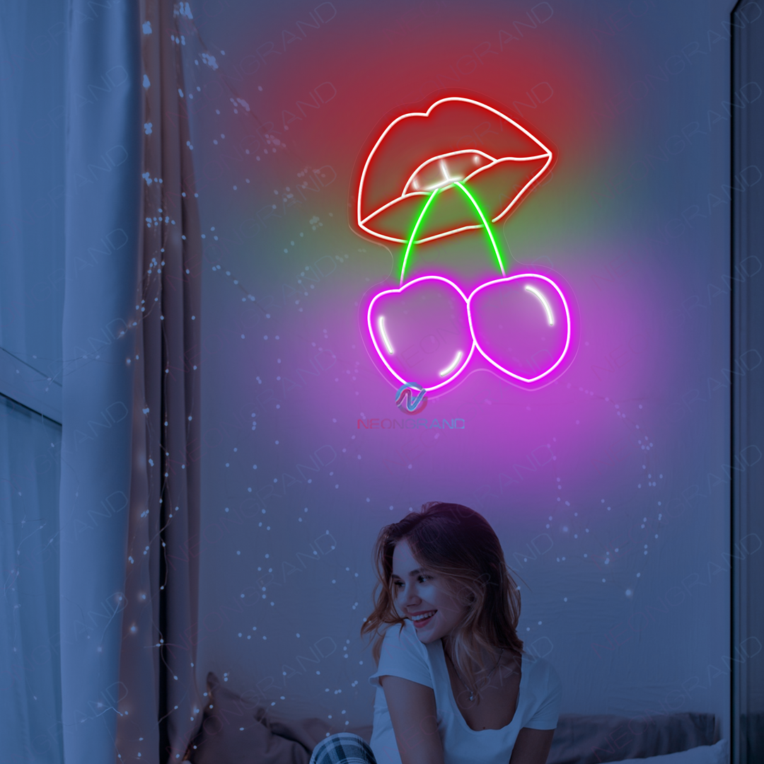 Cherry Led Neon Sign Lips Sexy Light - NeonGrand