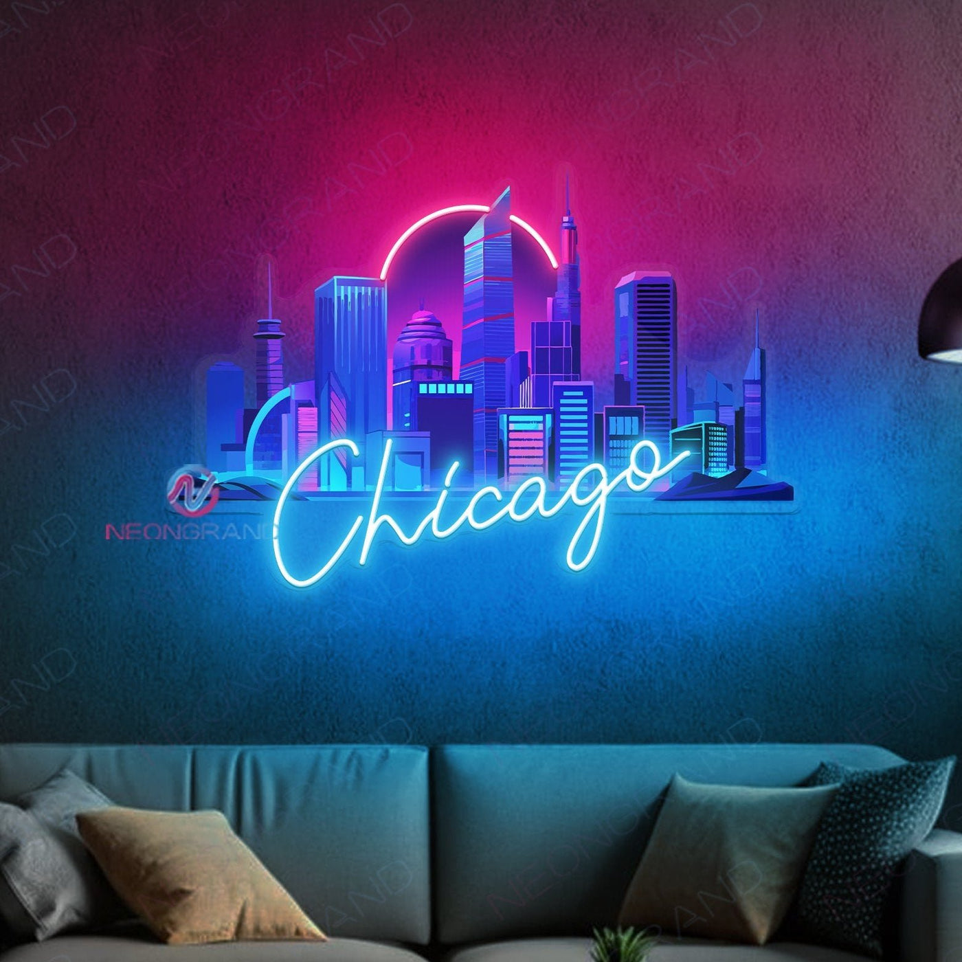 Chicago Neon Sign UV-Printing Artwork LED Light