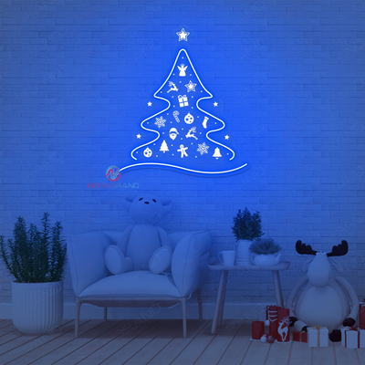 Christmas Tree Neon Sign 3D Engraved Xmas Led Light