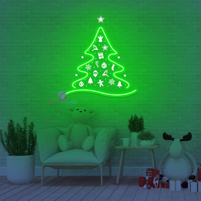 Christmas Tree Neon Sign 3D Engraved Xmas Led Light