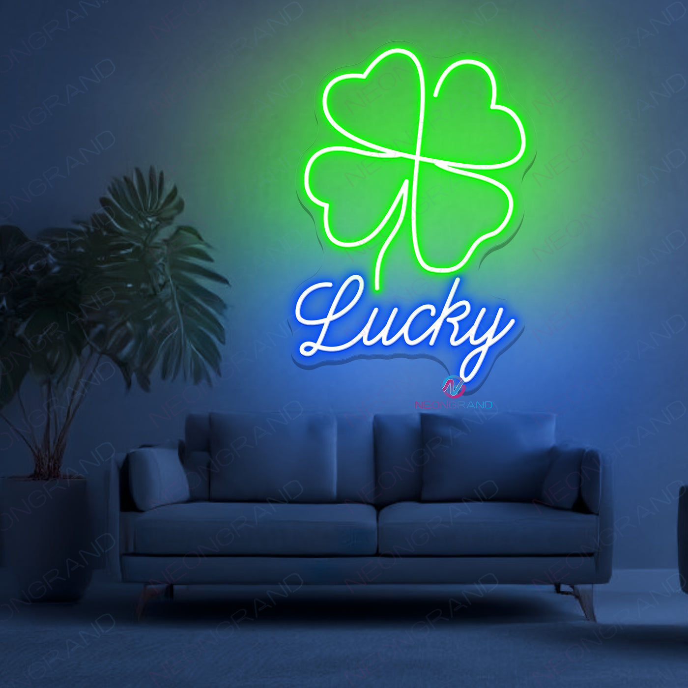 Clover Neon Sign Lucky Leaf Patrick Day Led Light